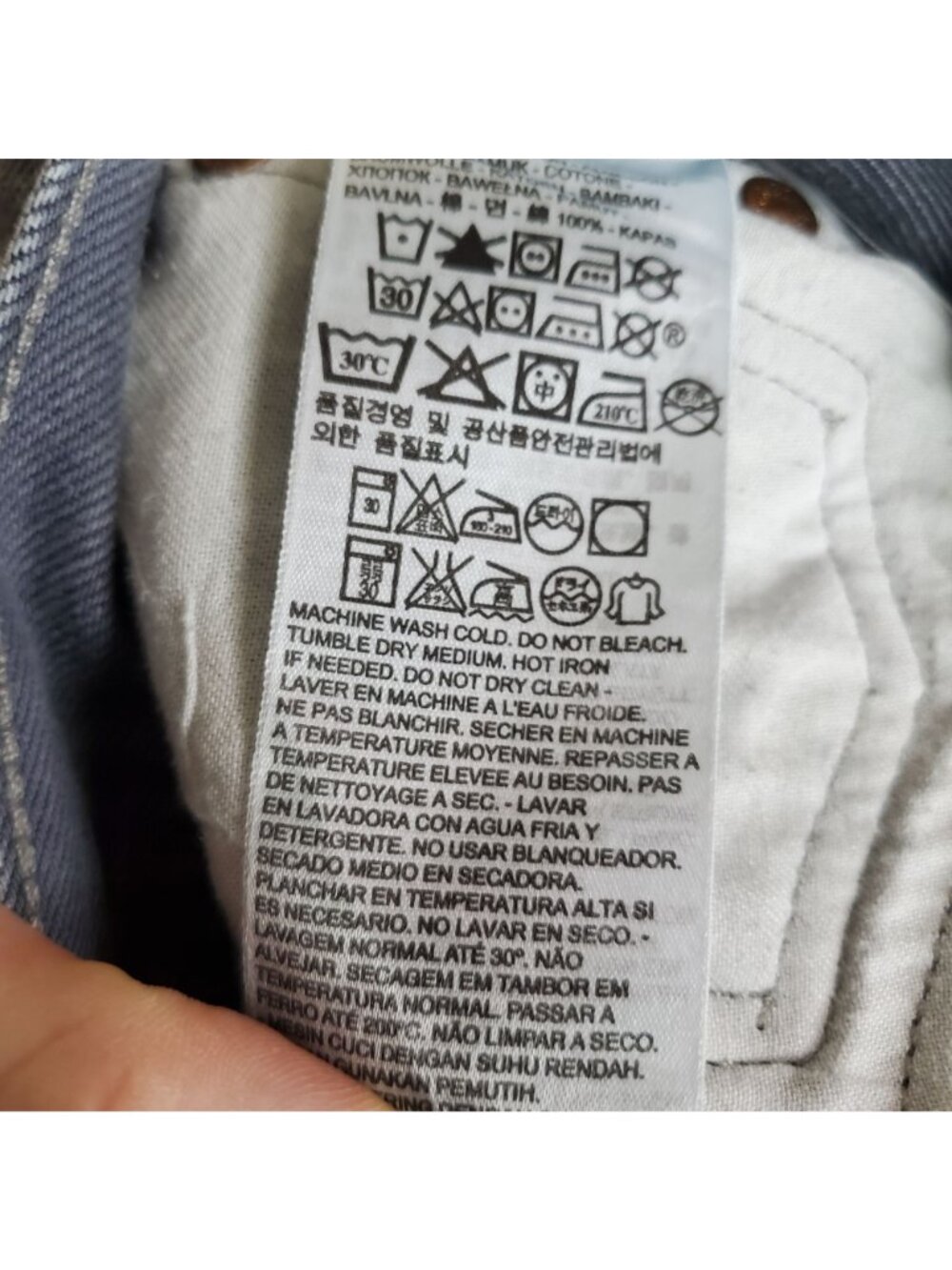 Levis Jeans Mens 42x32 Gray 501 Original Button Fly Straight *Read* - Picture 4 of 12